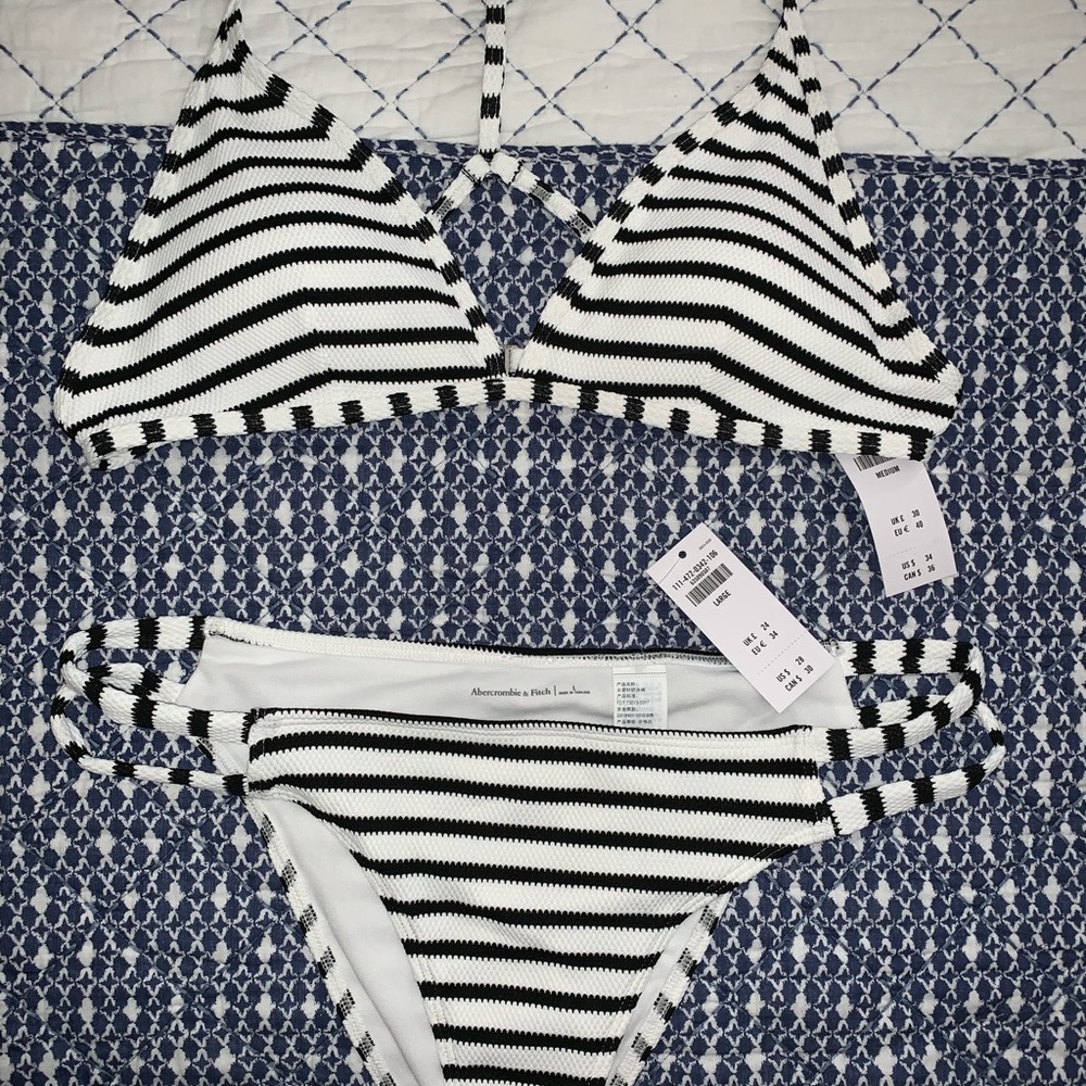Abercrombie striped bikini swimsuit